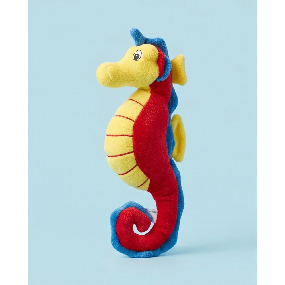 B.J. Toy Co Seahorse Plush Yellow Red Blue Stuffed Animal Toy 2016